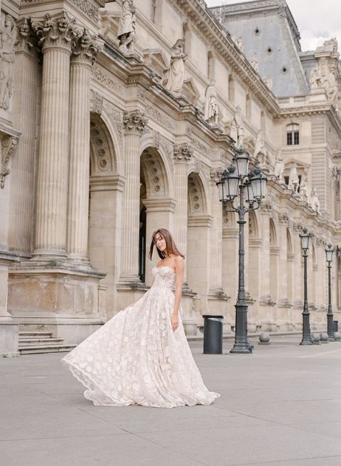 Romantic Couture Bridal Photos in Paris with a Galia Lahav Wedding Dress