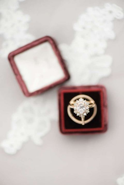 Vintage Art Deco Starburst Engagement Ring