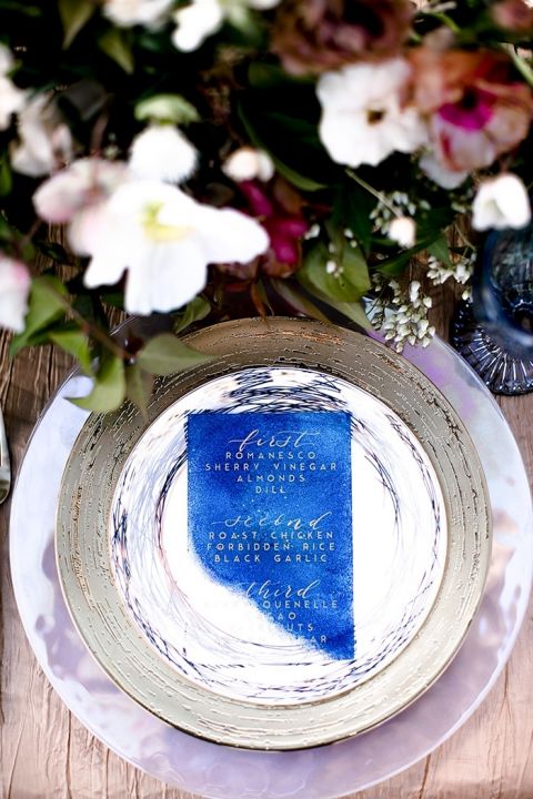 Gold Lettered Menu on Clear Acrylic