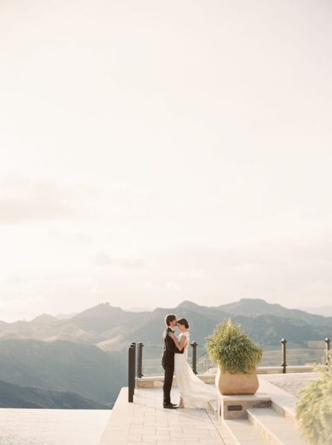Modern Couture Elopement with a View of the Malibu Mountains