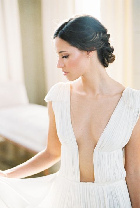 Luxe Plunging Neckline Musat Wedding Dress