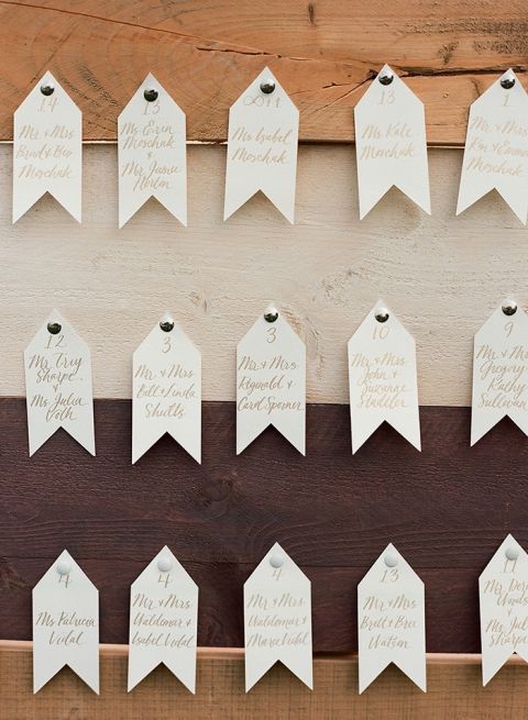 Hand Lettered Escort Cards