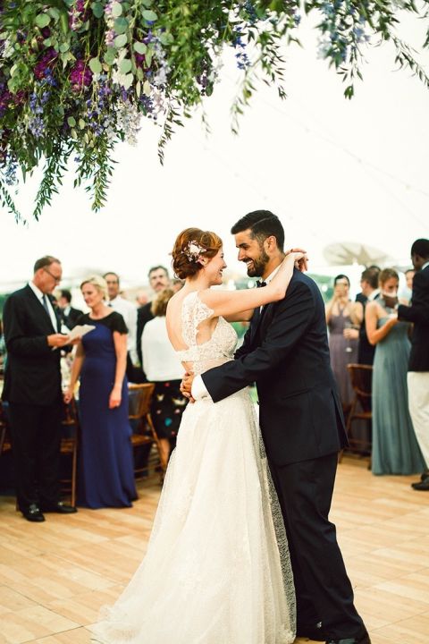 Floral Chandelier for an Elegant Marquee Wedding
