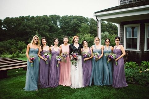 Pastel Mismatched Bridesmaid Dresses