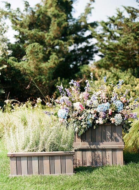 Colorful Garden Flowers for a Nantucket Wedding Ceremony
