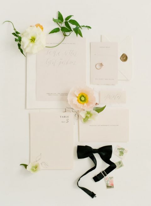 Modern Chic Invitation Suite with Poppy Details