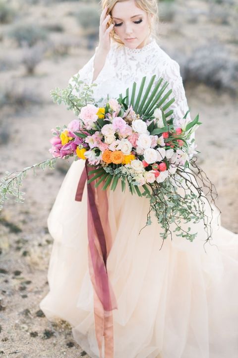 Desert Sunset Bridal Shoot in Joshua Tree - Hey Wedding Lady