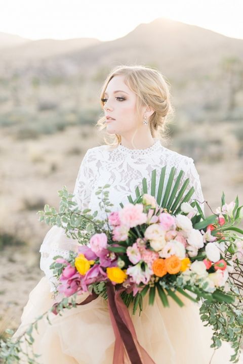 Desert Sunset Bridal Shoot in Joshua Tree - Hey Wedding Lady