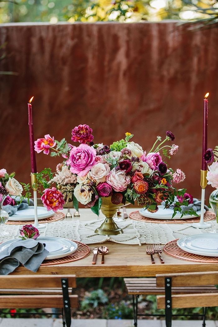 Rose Gold and Jewel Tones for a Glam Boho Vibe - Hey Wedding Lady