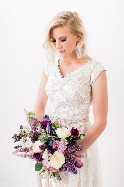 Modern Minimalist Wedding Style in Ultra Violet