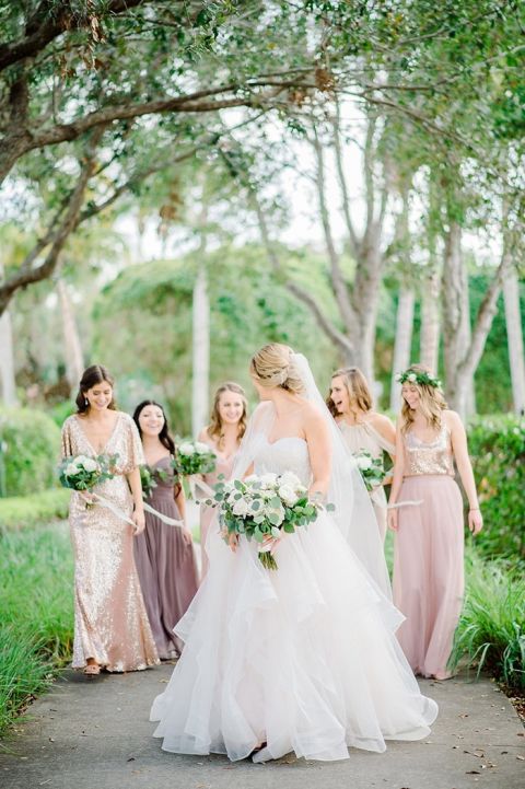 Blush pink hotsell and white dress