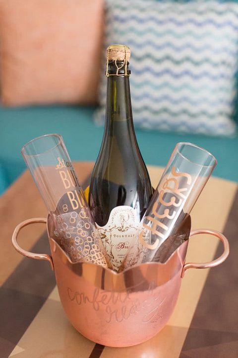 Rose Gold Champagne Flutes