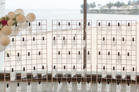 Modern Geometric Escort Card Display
