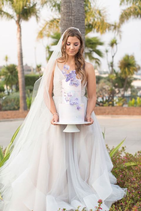 Whimsical Pastel Purple Wedding Cake