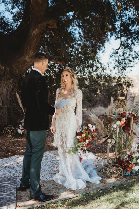 bohemian winter wedding