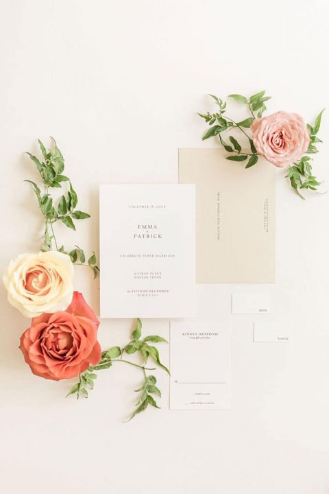 Minimalist Beauty for a Modern Invitation Suite