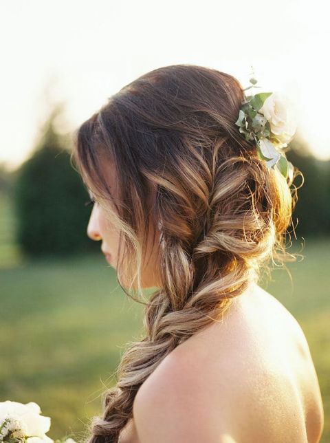 Country Girl Braid Hairstyles Country Elegance Barn Wedding in French Blue and White 