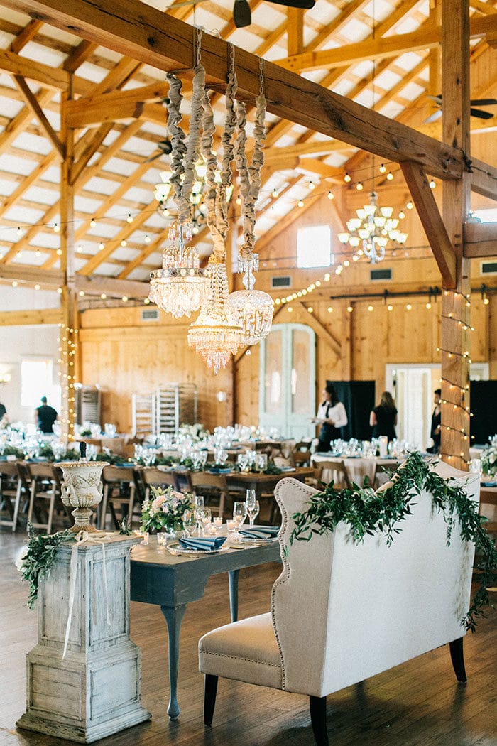 Country Elegance Barn Wedding In French Blue And White - Hey Wedding Lady