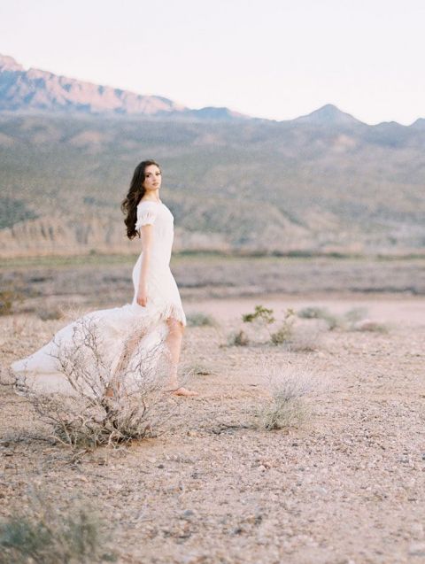 An intimate Las Vegas desert wedding with boho vibes and a spiritual sand  unity ceremony