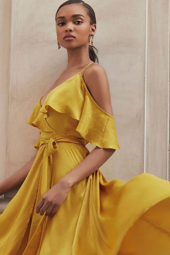 mustard yellow dress