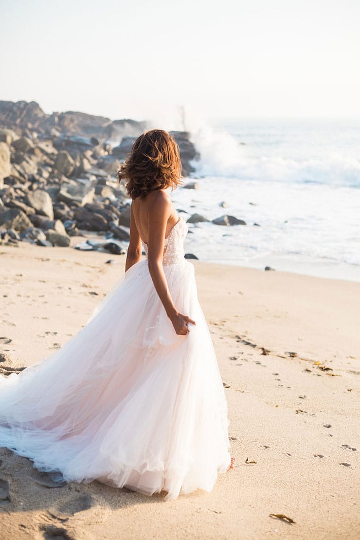 Colorful Beach Sunset Bridal Shoot - Hey Wedding Lady