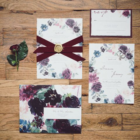 Moody Industrial Wedding Inspiration in Burgundy and Gold
