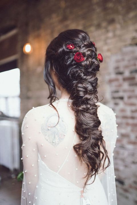 Moody Industrial Wedding Inspiration in Burgundy and Gold