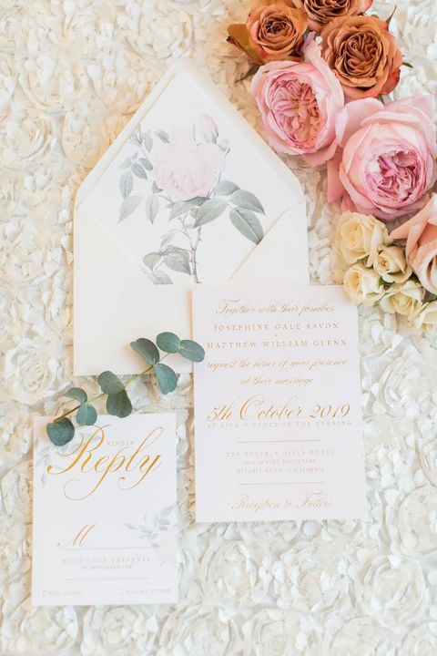 Gold Calligraphy Invitations