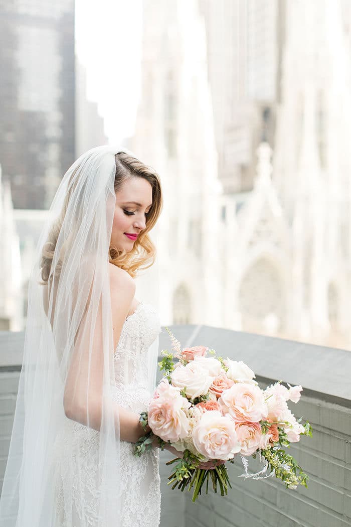 Glam NYC Elopement in Blush and Gold - Hey Wedding Lady