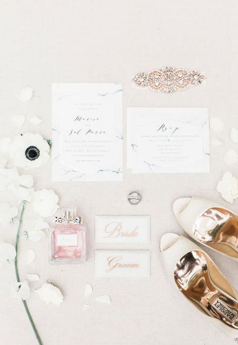 Marbled Invitations for a Modern Minimalist Wedding