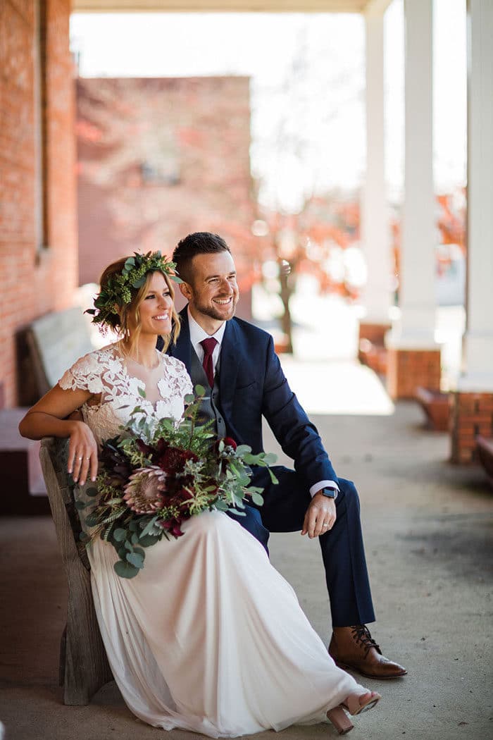 Blue and Brick Industrial Boho Wedding in Georgia - Hey Wedding Lady