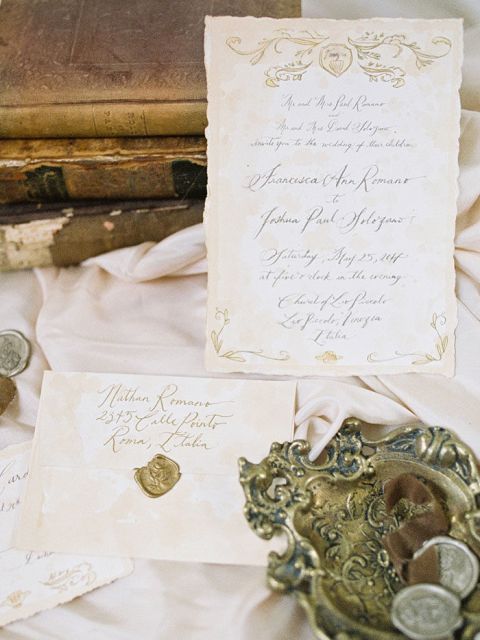 Elegant Gold Wedding Invitation