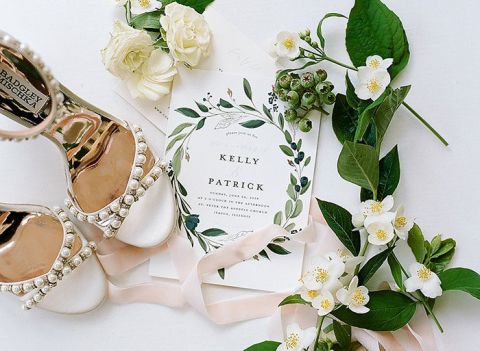 Greenery and White Flowers for a Modern Vogue Worth Wedding