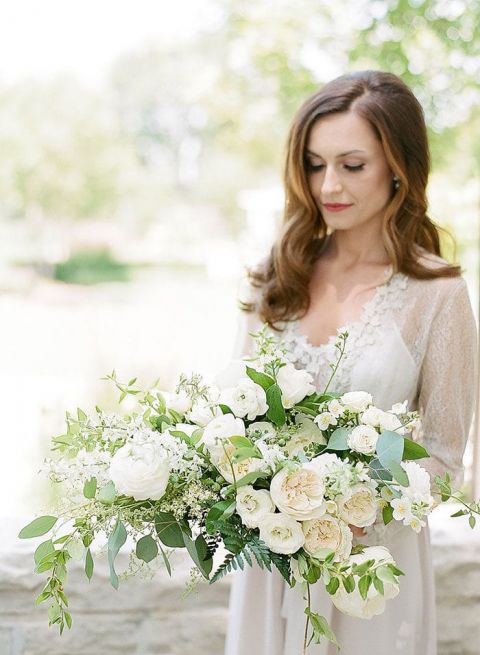 Vogue Worthy Wedding With Greenery And White Flowers Hey Wedding Lady