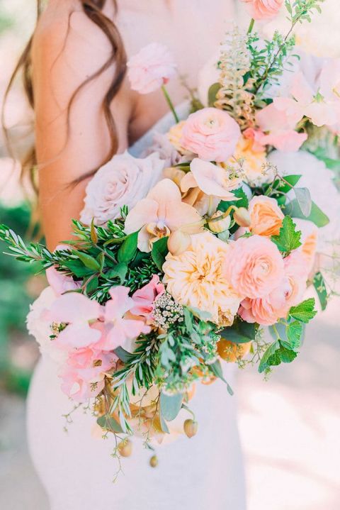 Peach Flower Romance for a Carmel Valley Wedding - Hey Wedding Lady