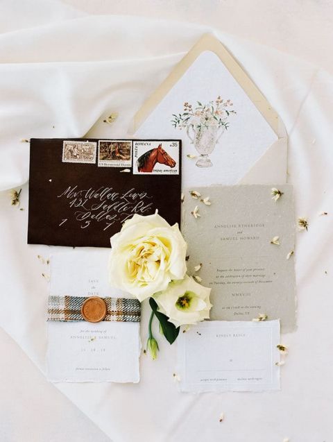 Ralph Lauren Inspired Ranch Invitations for a Texas Wedding