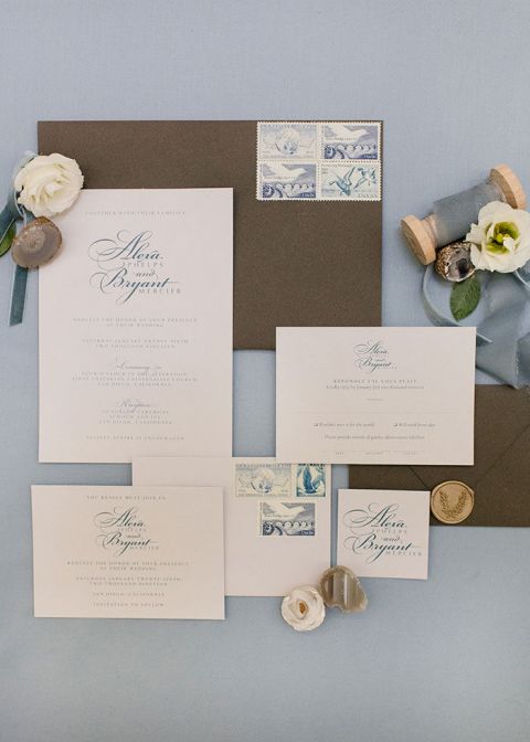 Elegant Invitation In Moody Blues