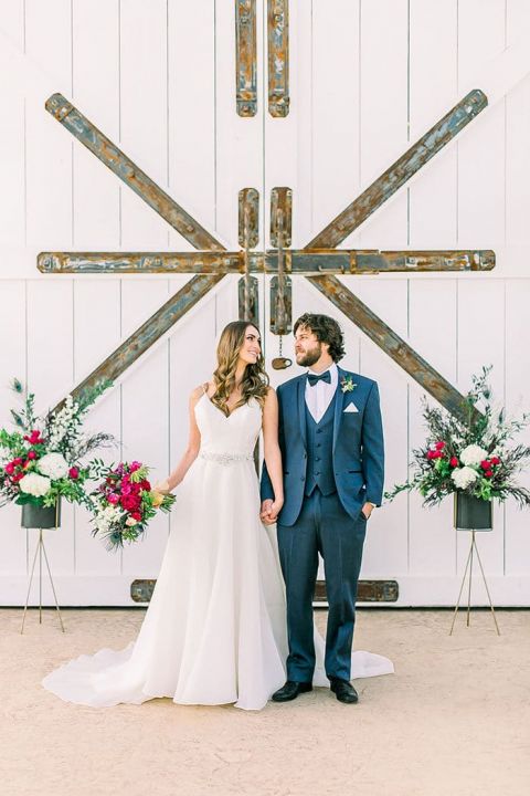 Peacock Jewel Tones for a Rustic White Barn Wedding Hey Wedding Lady