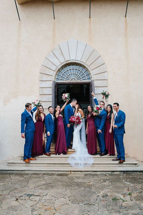 burgundy and blush dress