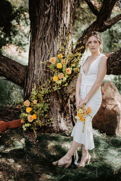 blue and yellow wedding dresses