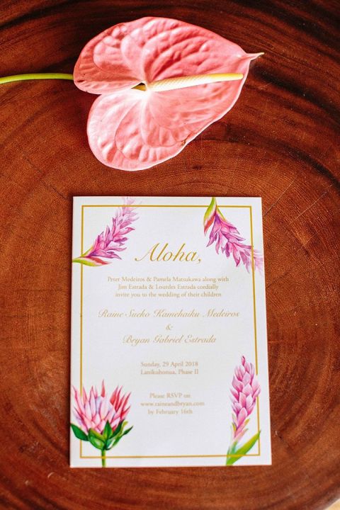 Coral Tropical Invitations 