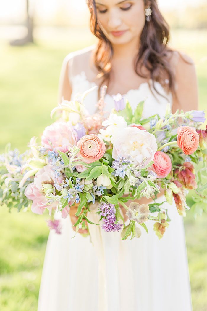 A Pastel Rainbow of Flowers for a Spring Farm Wedding - Hey Wedding Lady