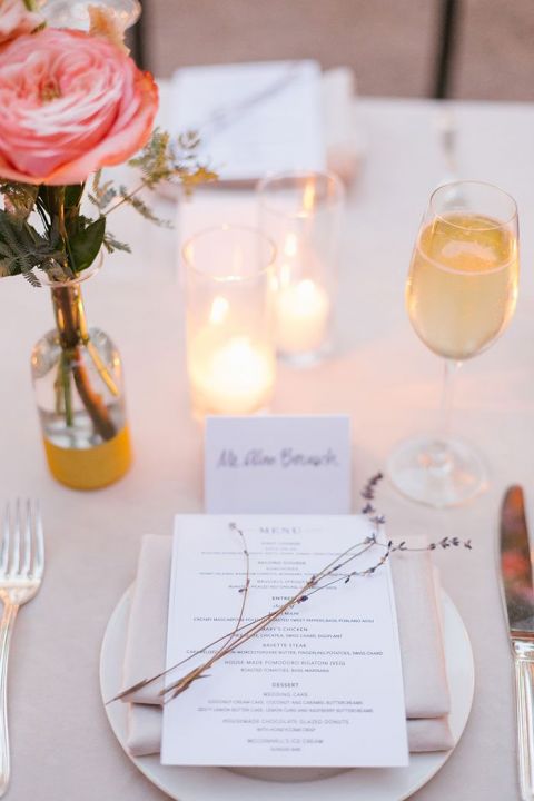 A Colorful Coral Weekend Getaway Wedding in Santa Barbara