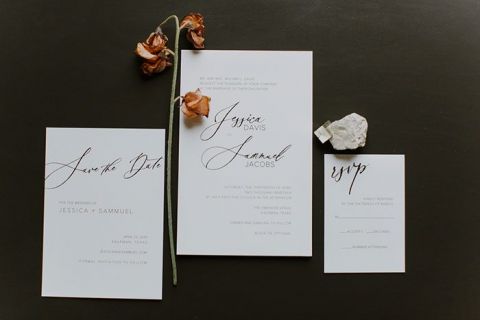 Modern Agate Inspired Wedding Invitations