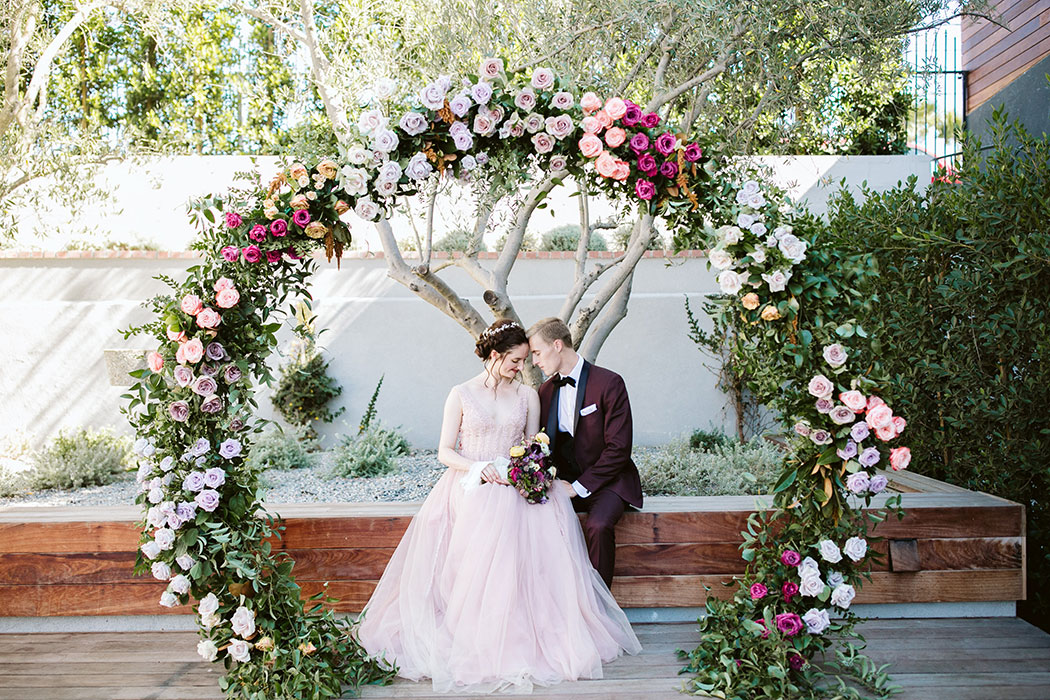 Feathers and a Fabulous Pink Wedding Dress for a Tiny Dancer Editorial ...