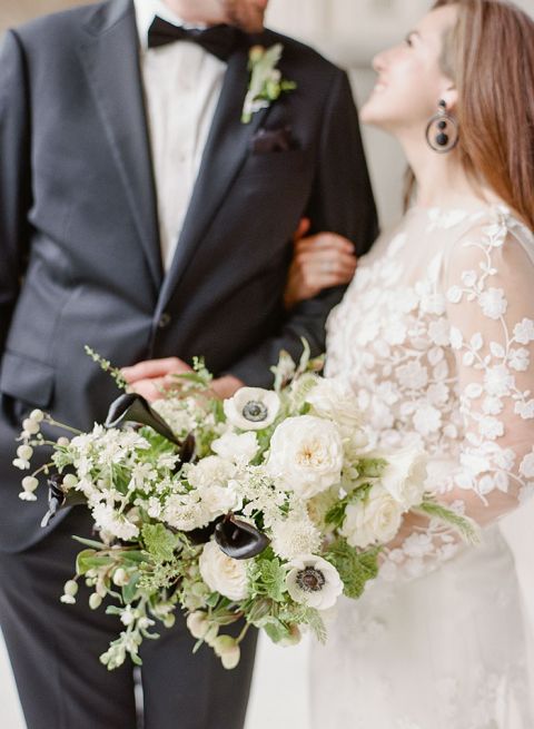 A Chic Bridal Jumpsuit For A City Hall Wedding In Black White And Gold Hey Wedding Lady