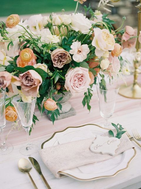 Lantern Tile Place Cards for a Dusty Mauve and Gold Tablescape