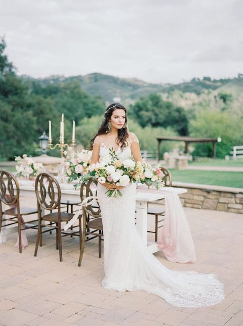 Garden Terrace Wedding Reception in Dusty Mauve and Gold