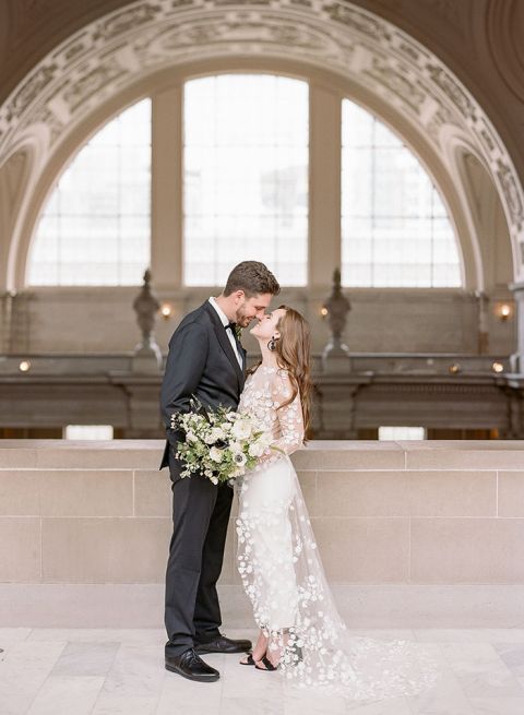 white city hall wedding dress