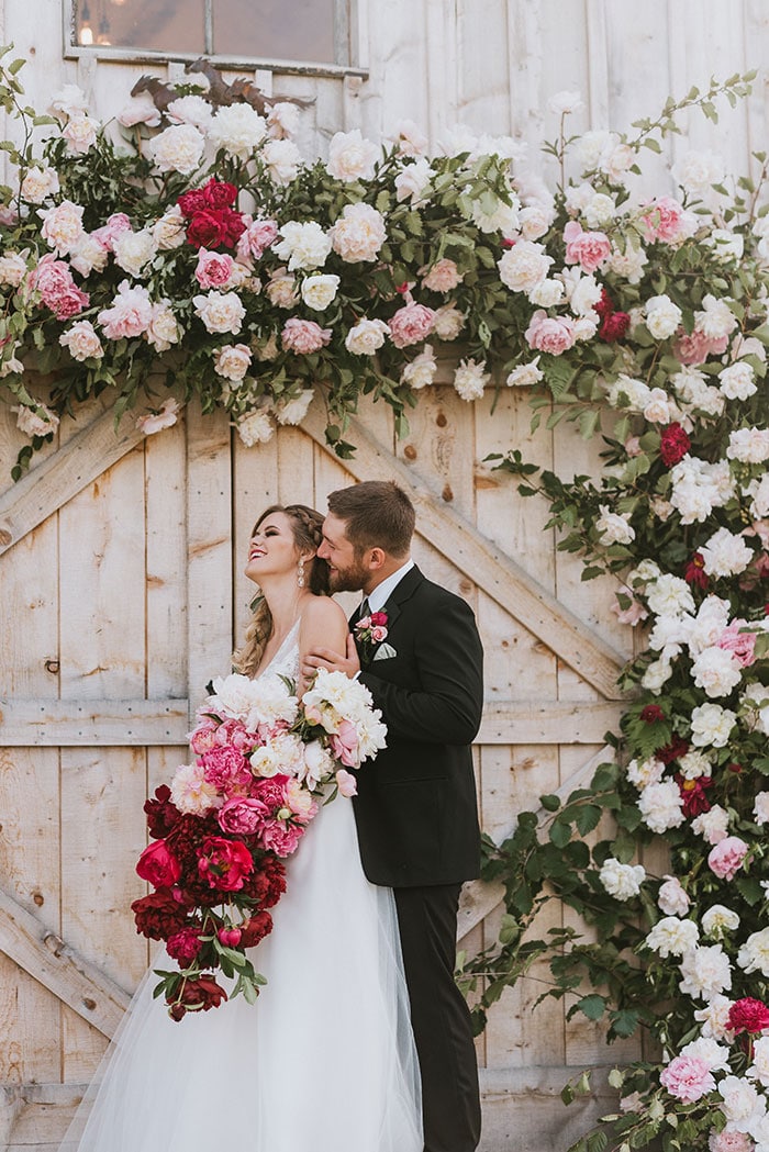 Wild Alaskan Beauty and Pink Peonies Come Together for a Rustic Barn ...